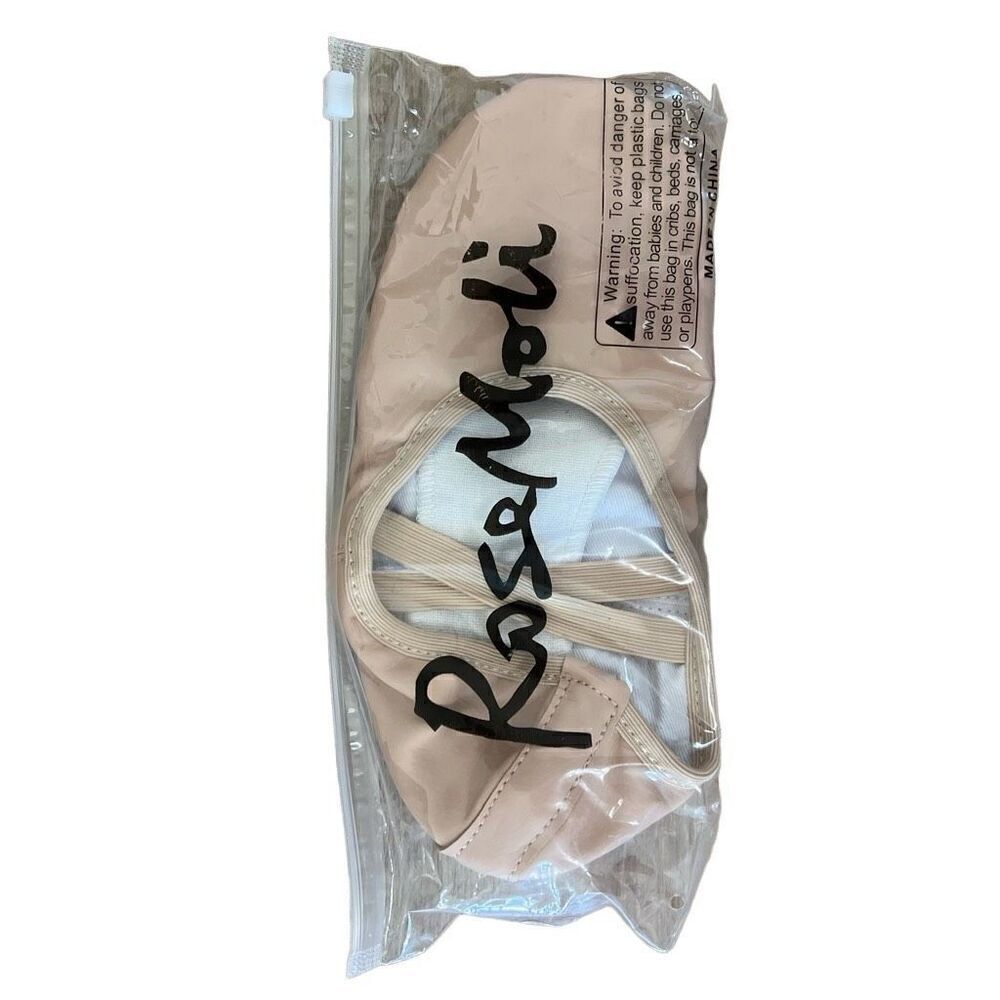 NWT Rose Moli Kids Girls Slippers Leather Ballet Practice Shoes Size 3.5 Nude